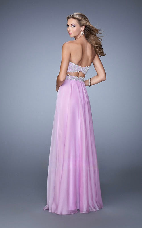 La Femme 2pc Lavender Embellished Evening Gown