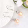 Pink Pearl Sterling Silver Drop Earrings