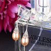 Pink Pearl Sterling Silver Drop Earrings