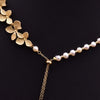 Freshwater Pearl 18K Gold Plated Drop Leaf Necklace