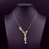 Freshwater Pearl 18K Gold Plated Copper Leaf Necklace