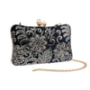 Navy Velvet Embellished Evening Clutch