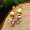 Natural Freshwater Pearl Yellow Lily Tassel Drop Earrings