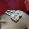 Square Cubic Zirconia Drop Earrings