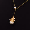 925 Twisted Copper Freshwater Pearl Drop Necklace