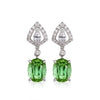 Green Simulation Tourmaline Drop Earrings