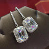 Square Cubic Zirconia Drop Earrings