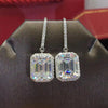 Square Cubic Zirconia Drop Earrings