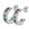 Cubic Zirconia Multi Princess Earrings