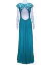 La Femme Embellished Knot Front Evening Gown