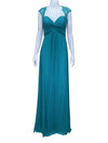 La Femme Embellished Knot Front Evening Gown