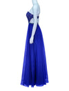 La Femme Indigo Strapless Embellished Evening Gown