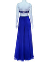 La Femme Indigo Strapless Embellished Evening Gown