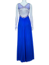 La Femme Royal Blue Embellished Evening Gown
