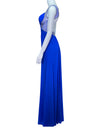 La Femme Royal Blue Embellished Evening Gown