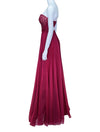 La Femme Raspberry Embellished Strapless Evening Gown