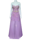 GiGi Tulle Lavender Strapless Evening Gown