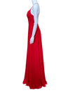 PG Red Chiffon A-Line Evening Gown