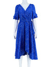 DKNY Blue &amp; White Printed Wrap Dress