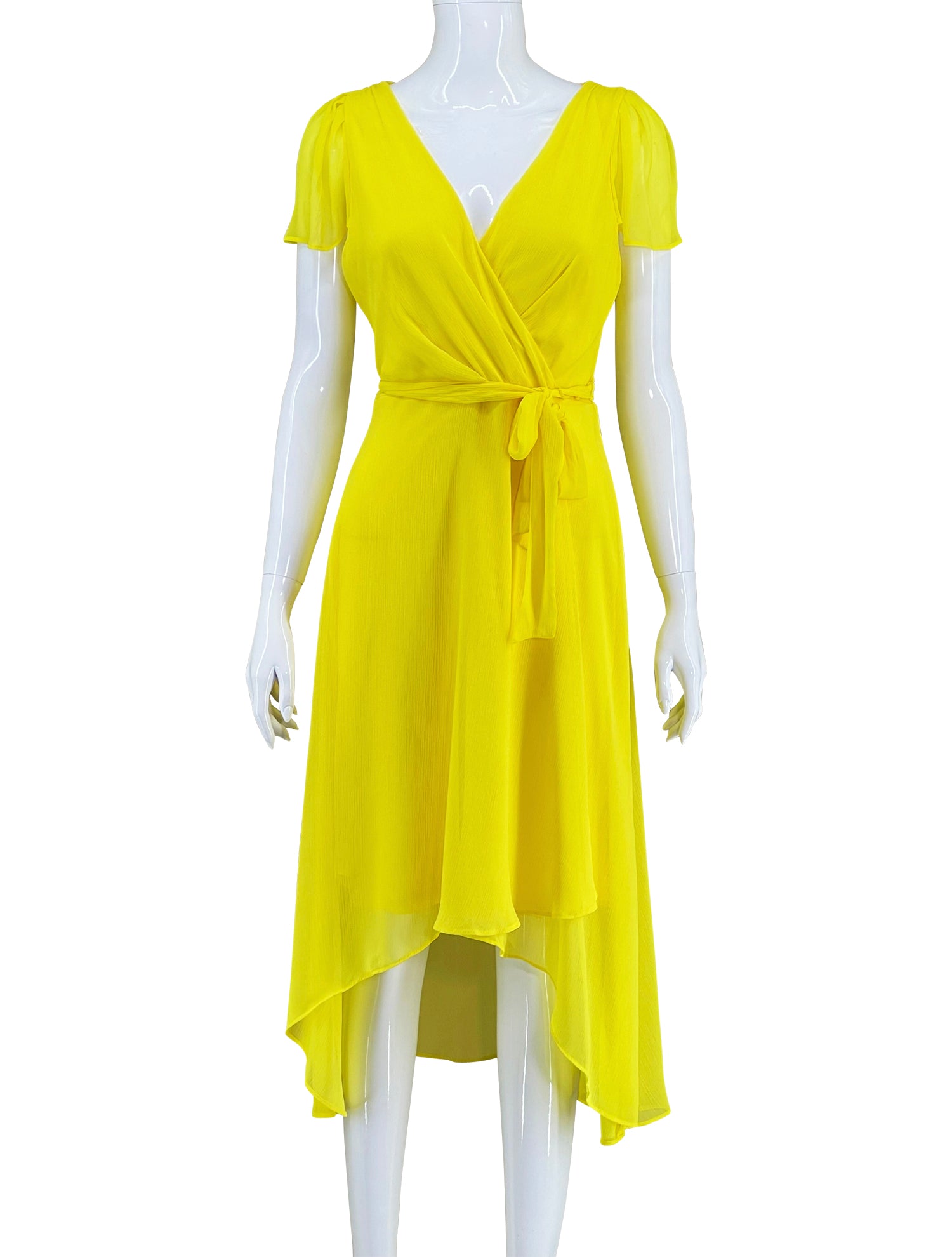 DKNY Yellow Wrap Dress