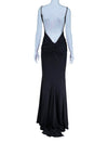 Ladivine Black Glitter Bodycon Evening Gown