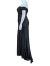 Ladivine Black Sequin Knit Evening Gown