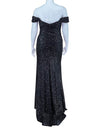 Ladivine Black Sequin Knit Evening Gown