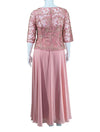 Eva Pink Lace Embellished Evening Gown