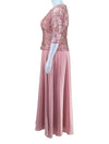 Eva Pink Lace Embellished Evening Gown