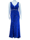 Eva Royal Blue Embellished Evening Gown