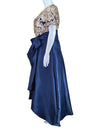 R&amp;M Richards Navy High-Low Embellished Evening Gown
