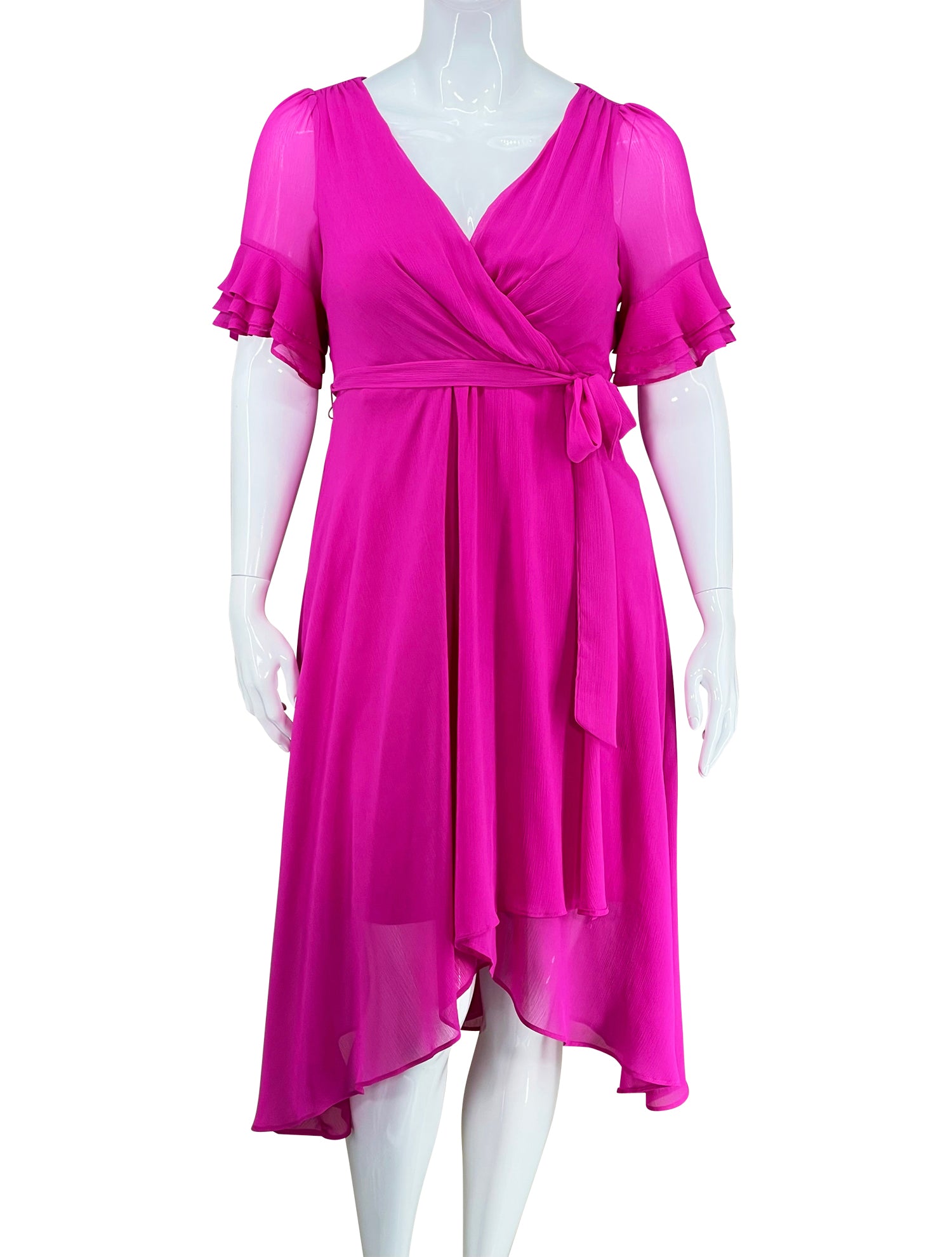 DKNY Pink Flutter Wrap Dress