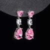Pink Cubic Zirconia Drop Earrings