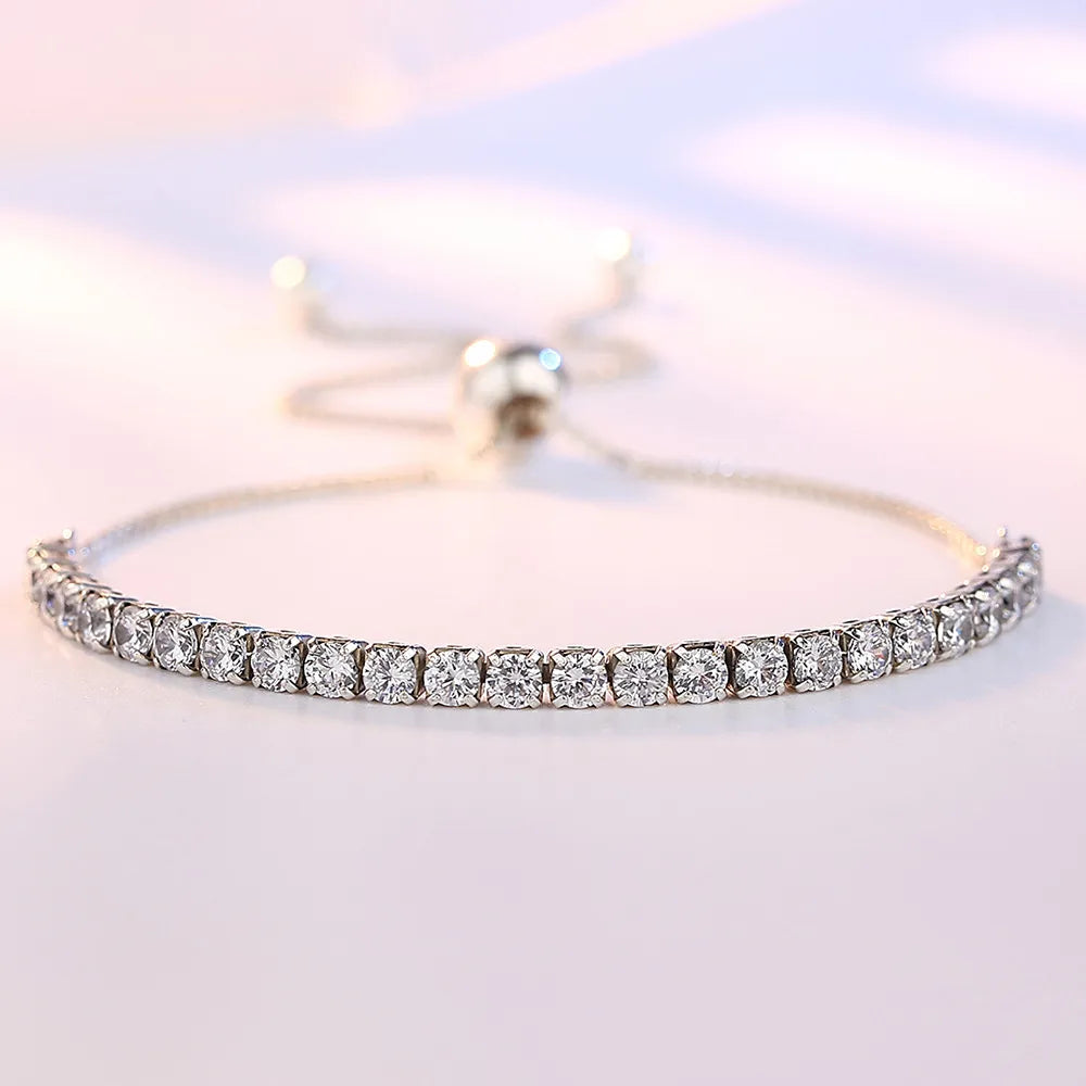 925 Sterling Silver Plated Cubic Zirconia Tennis Bracelet