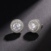 Silver Round Cubic Zirconia Stud Earrings