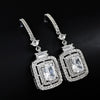 Cubic Zirconia Square Antique Drop Earrings
