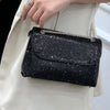 Black Sequin Crossbody Evening Bag