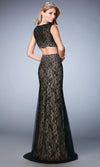 GiGi Black &amp; Silver Embellished Lace 2pc Evening Gown