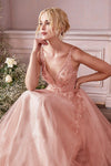 Cinderella Divine Pink Tulle Embellished Evening Gown