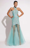 Jovani Embellished Halter Mermaid Evening Gown