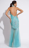 Jovani Embellished Halter Mermaid Evening Gown