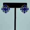 Crystal Square Royal Blue Earrings