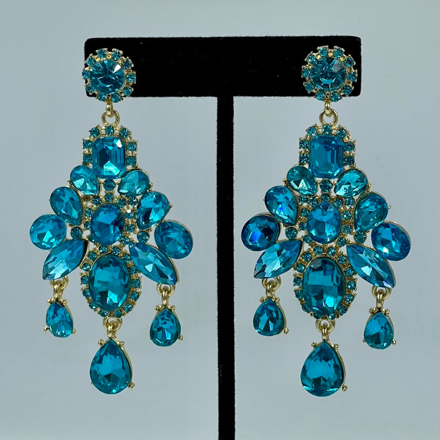 Crystal Turquoise Drop Earrings