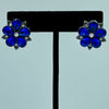 Crystal Royal Blue Flower Earrings
