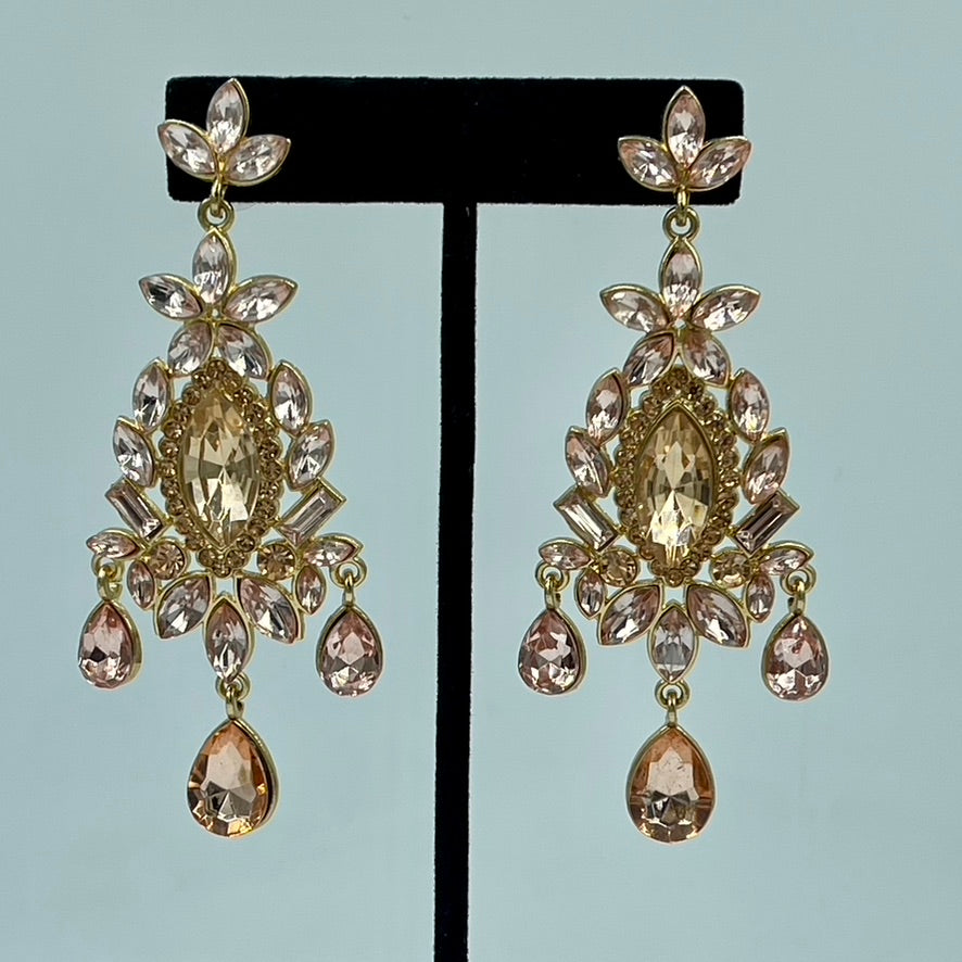 Crystal Pink Drop Earrings