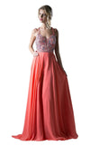 Cinderella Divine Beaded Coral Evening Gown