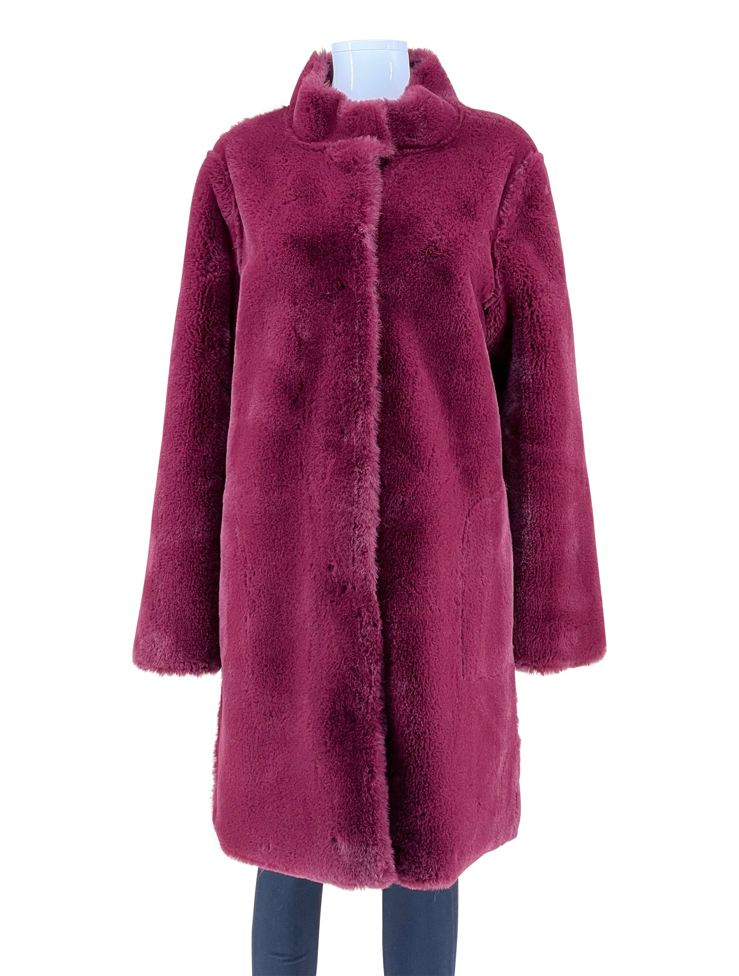 Velvet Faux Fur Dress Coat