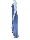 Adrianna Papell Silver High-Low Slip Gown