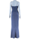 Adrianna Papell Silver High-Low Slip Gown