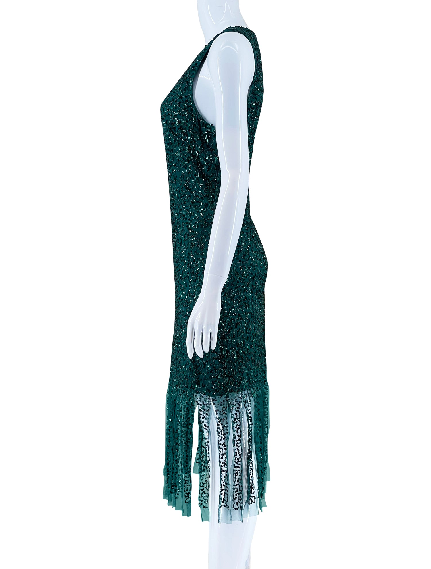 Adrianna Papell Emerald Sequin Cocktail Dress